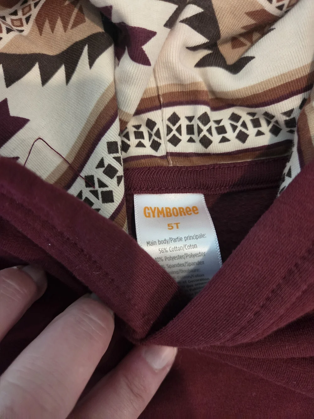 Gymboree Horse Graphic Hoodie | Burgundy Pullover Sweatshirt | Girls Size 5T
